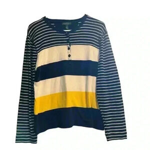 LRL Lauren Jean Co.‎ Ralph Lauren Women Stripe Long Sleeve Shirt